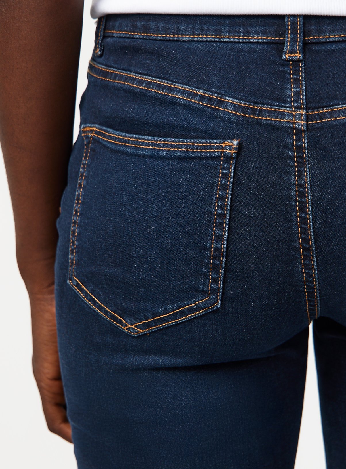 Dark Denim Cotton Stretch Skinny Mid Rise Jeans 18R - Image 3 thumbnail